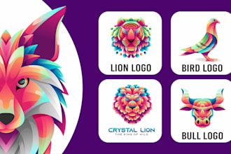 colorful gradient animal logo for brand