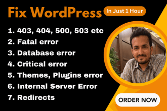 fix 404, 403, 503, 500, fatal, and critical errors in wordpress websites
