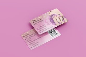 do girly glitter business card