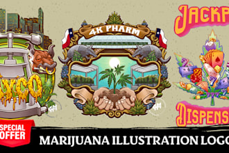 create unique weed cannabis badge logo