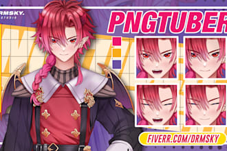 draw pngtuber avatar illustration for vtuber streaming