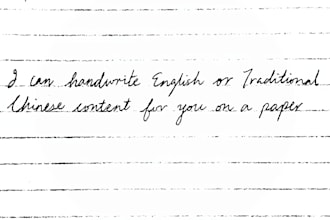 handwrite traditional chinese or english content on paper