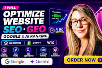optimize website seo GEO service on wordpress shopify wix for google ai ranking