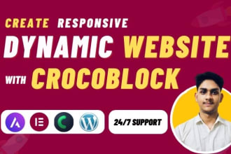create dynamic wordpress website by crocoblock, jet engine, acf, elementor pro