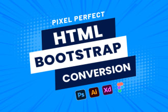 convert psd to html xd to html figma to html bootstrap 5 responsive webpage