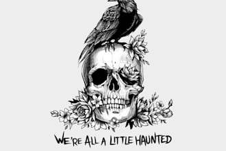 do unique hand drawn black and white classic illustrations