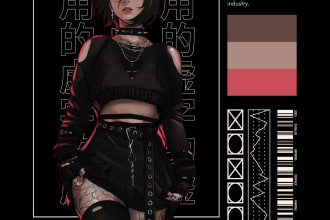 do amazing anime abstract streetwear t shirt design for you