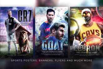 design eye catching sports poster, flyer or banner graphics