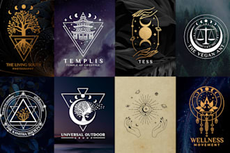 create sacred geometry spiritual and mystical logo design