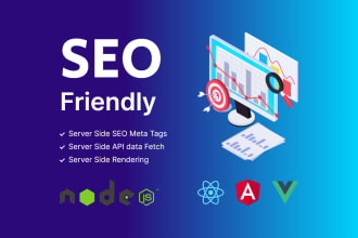 fix onsite seo in your react angular or vue js or reactjs angularjs vuejs app