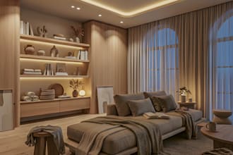 design a modern minimalist interior warm natural aesthetic