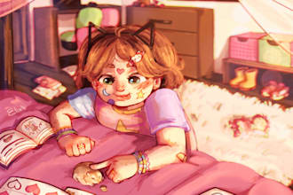 draw an art commission in my own semirealistic artstyle