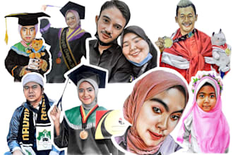 provides color portrait sketch painting services