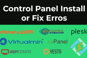 install cpanel, plesk, directadmin, virtualmin, centoswebpanel or cyberpanel