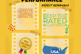 remove all defects on ebay, retain top rated seller, fix amazon issues USA based