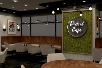 interior design render your 3d retail shops, stores, café, bar, restaurants