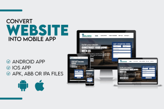 convert website to android app and ios app in 24 hours