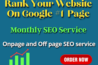 provide monthly on page and off page SEO with guaranteed ranking in serp