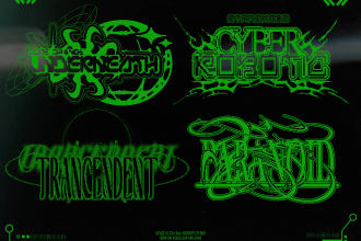 typeface streetwear logo design futuristic