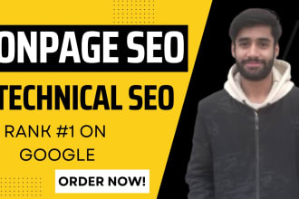 do onsite onpage SEO and technical optimization for high google ranking