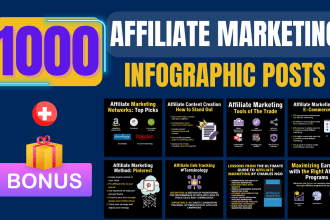 create affiliate marketing instagram infographic post, pinterest pin templates