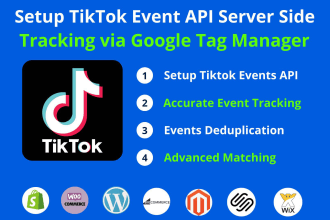 setup tiktok event API server side tracking via google tag manager