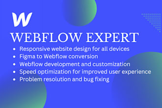 be expert webflow developer, webflow cms, wix