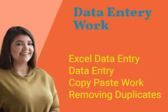 data entry and copy paste work