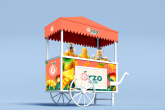 do food cart, food stall, food shop, food truck, food van, vehicle wrap design
