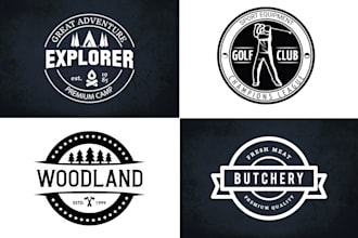 do professional retro, badge and vintage logo