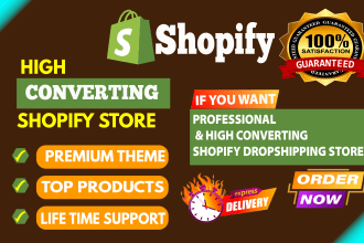 build shopify store or dropshipping ecommerce store
