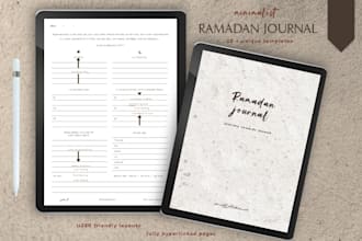 design custom ramadan or islamic planner and journal 2026