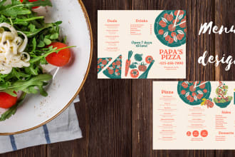 design food menu, digital menu, and restaurant menu design