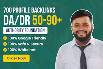 do 700 high authority profile backlinks, SEO link building with index