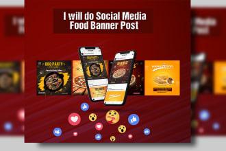 create restaurant food flyer, poster, event banner for social media post design