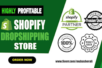 setup customized  shopify dropshipping store ready to launch