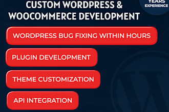 do custom wordress plugin development, wordpress bug fixing