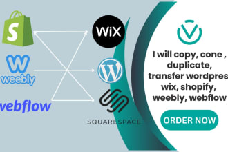 duplicate website, copy, transfer website on wix, wordpress, shopify