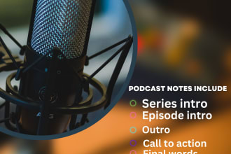 write SEO ameliorate crisp podcast show notes for you
