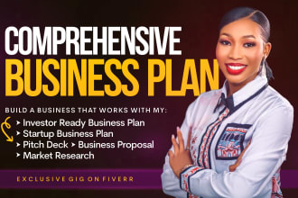 do startup business plan for loan, pitch deck, grant sponsorship proposal writer