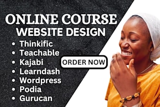 setup kajabi teachable podia thinkific learnworlds gurucan online course website