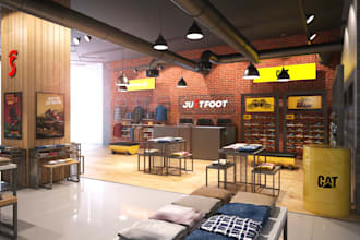 design unique 3d interior stores