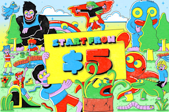 draw retro psychedelic art cartoon illustration