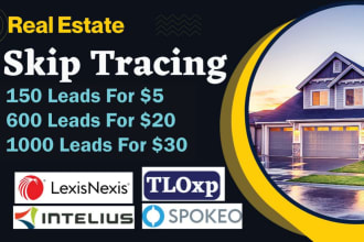 do real estate skip tracing in bulk and motivated seller leads with llc