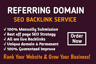 build referring domain SEO backlinks for google top ranking