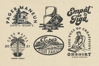 do vintage hand drawn logo or badge design