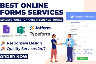 edit and create jotform, google form, online fillable form  for you