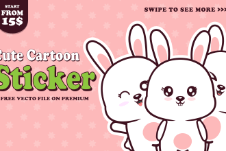 do cute kawaii , illustration, stickers and chibi character