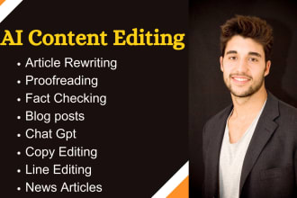 provide ai content editing, news article, blog posts