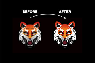 redraw, vectorize logo or image